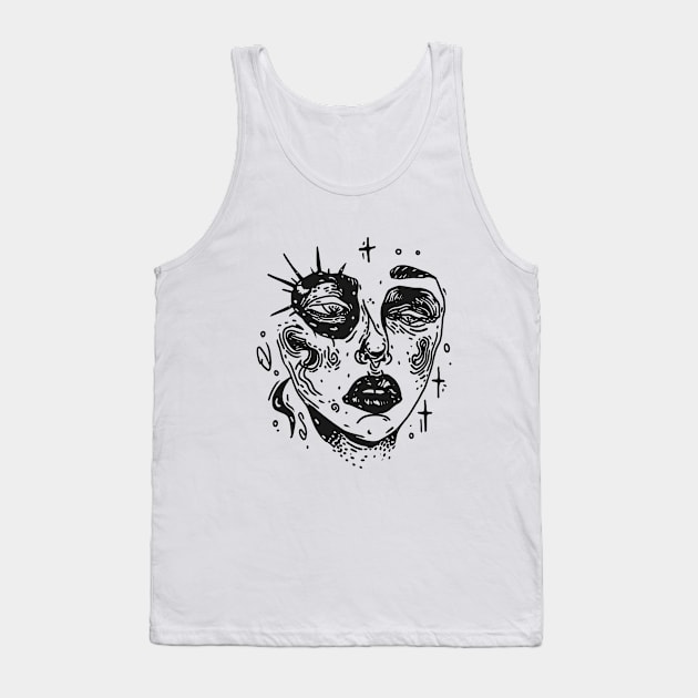 Abstract art of a girl's face Tank Top by DragonDream